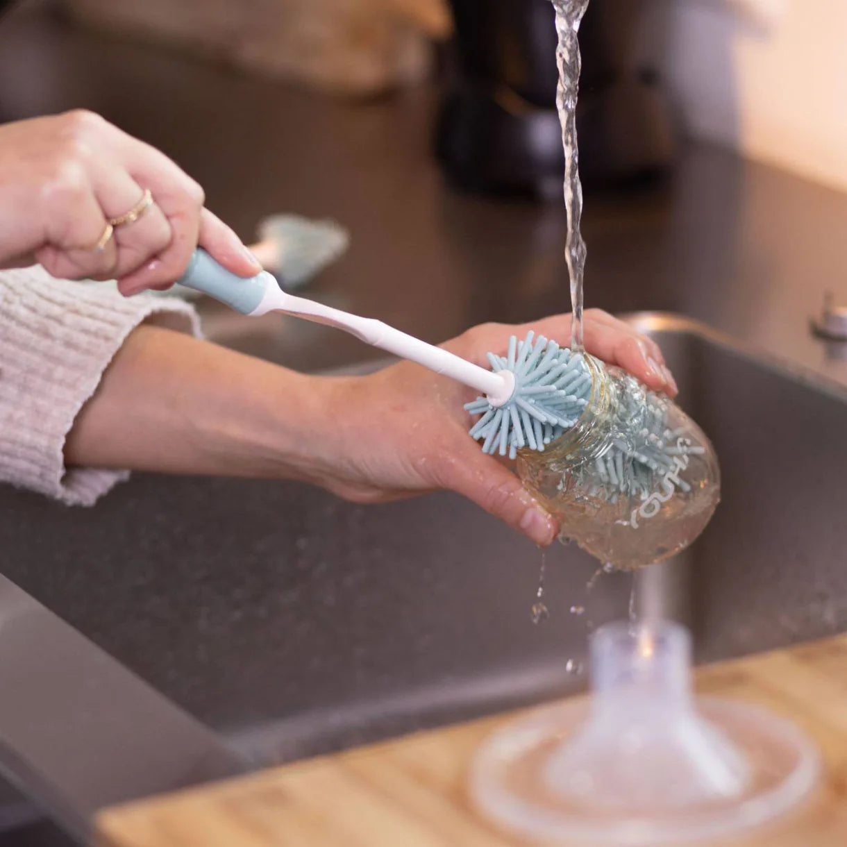 Schoonmaakborstel - siliconen flessenborstel