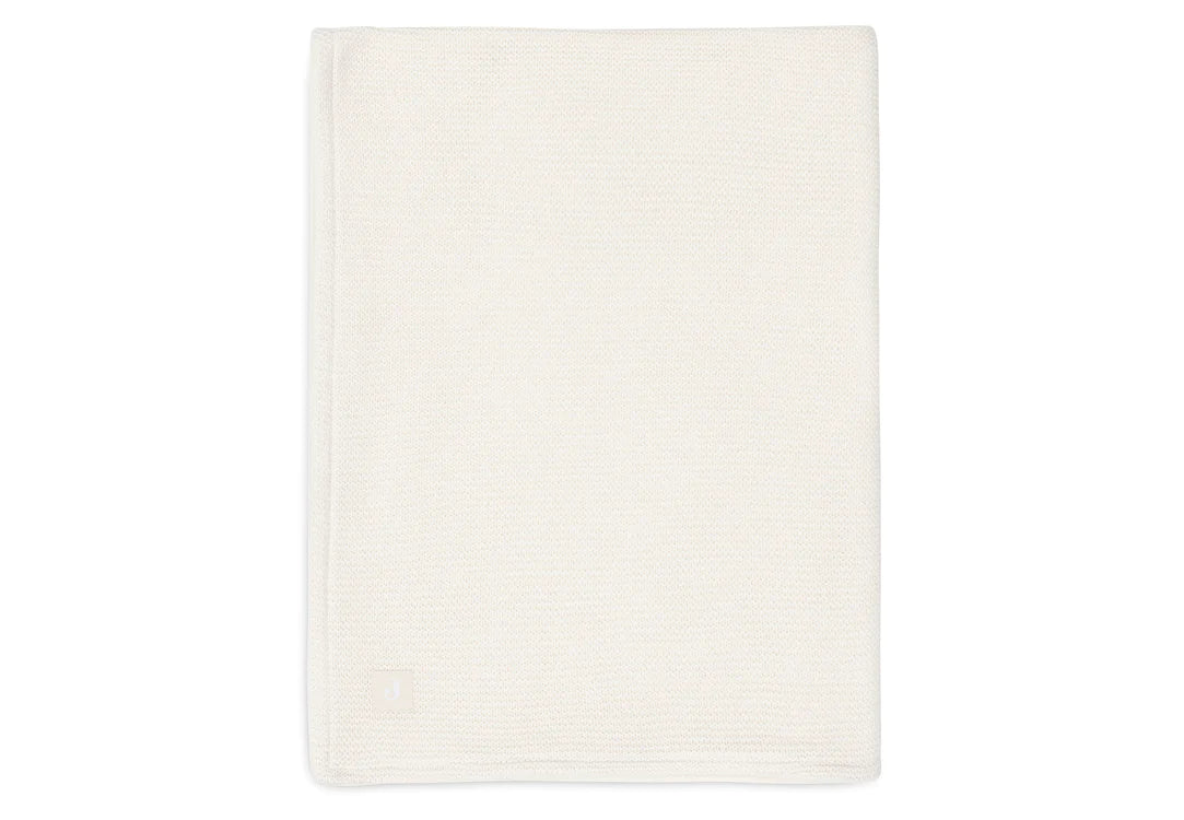 Deken Wieg 75x100cm Basic Knit - Ivory/Coral fleece