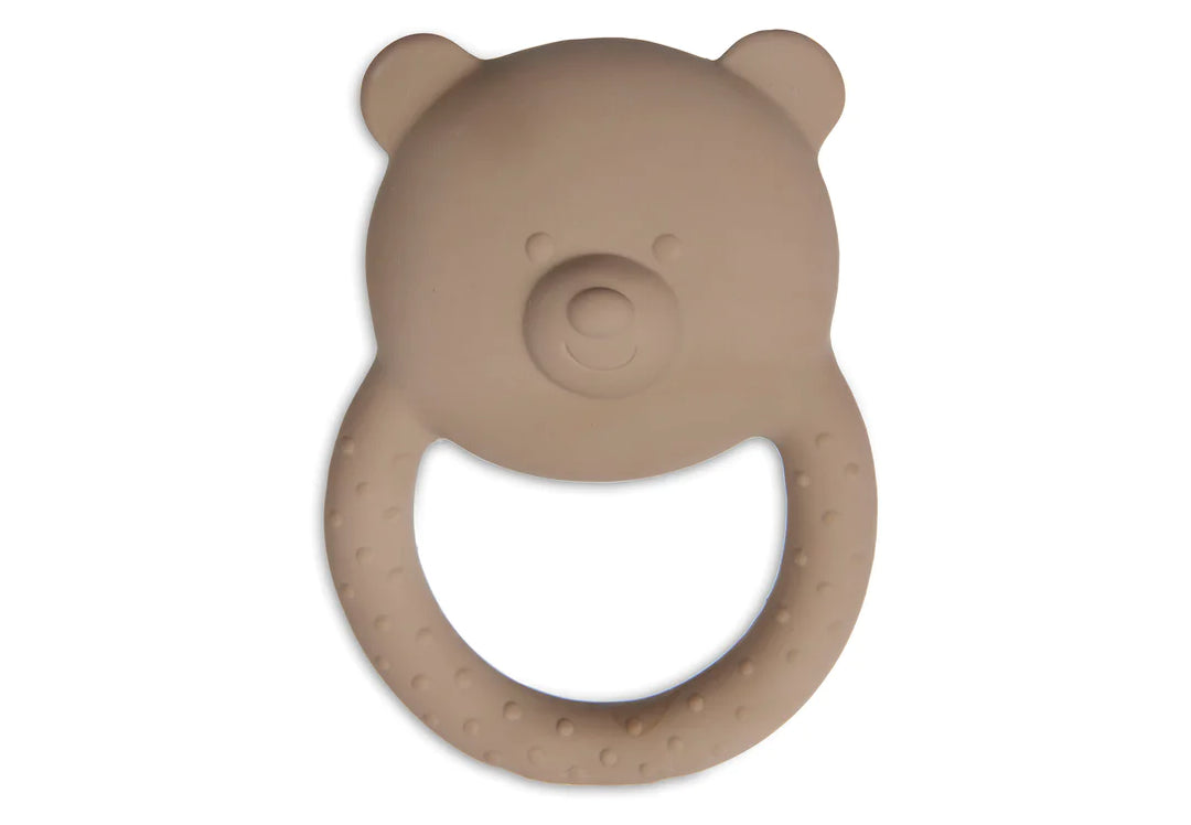 Bijtring Rubber Teddy Bear - Biscuit