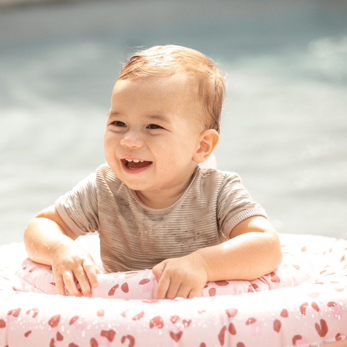 Swim Essentials Baby float Old pink Panterprint 0-1 jaar