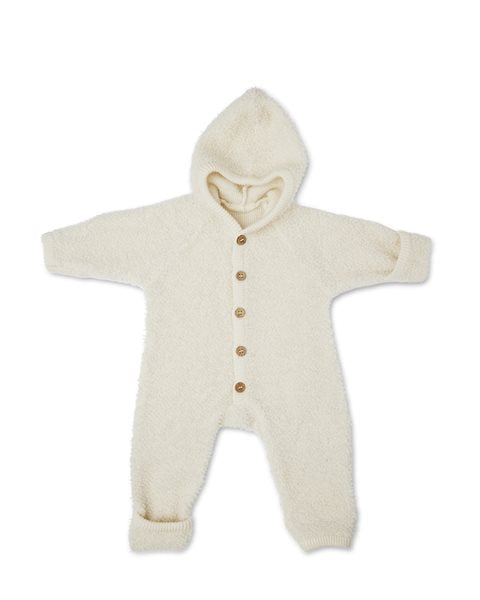 Wollen jumpsuit met knopen - Bouclé - White- Small Stuff