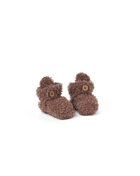 Wollen slofjes - Bouclé - Rose Brown- Small Stuff