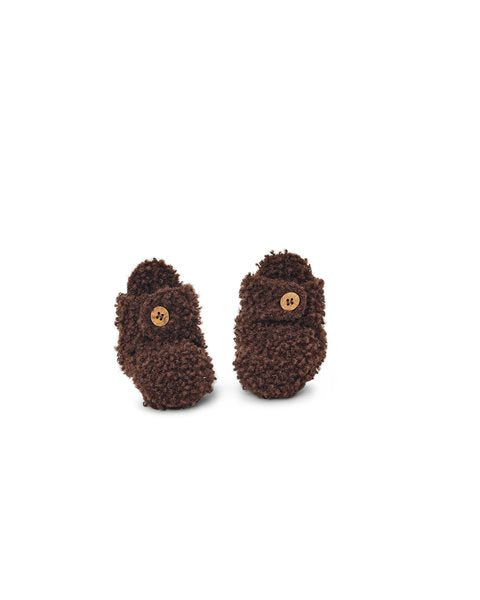 Wollen slofjes - Bouclé - Brown- Small Stuff