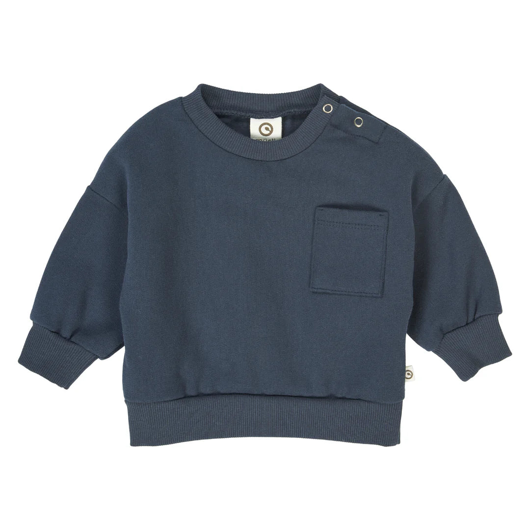 Sweatshirt met zak- nachtblauw- Musli