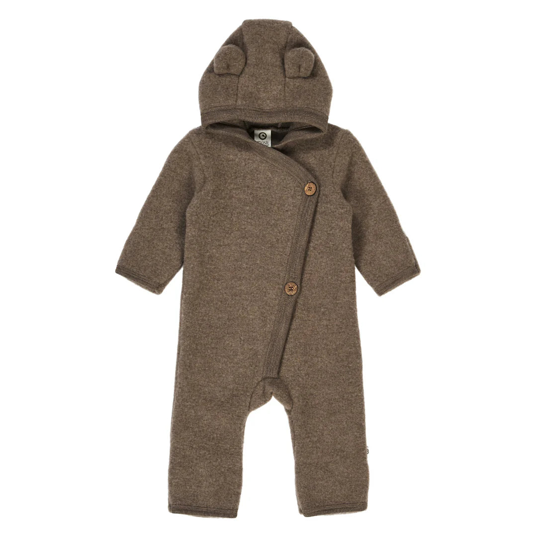 Merinowolfleece jumpsuit - Walnoot melange- Musli