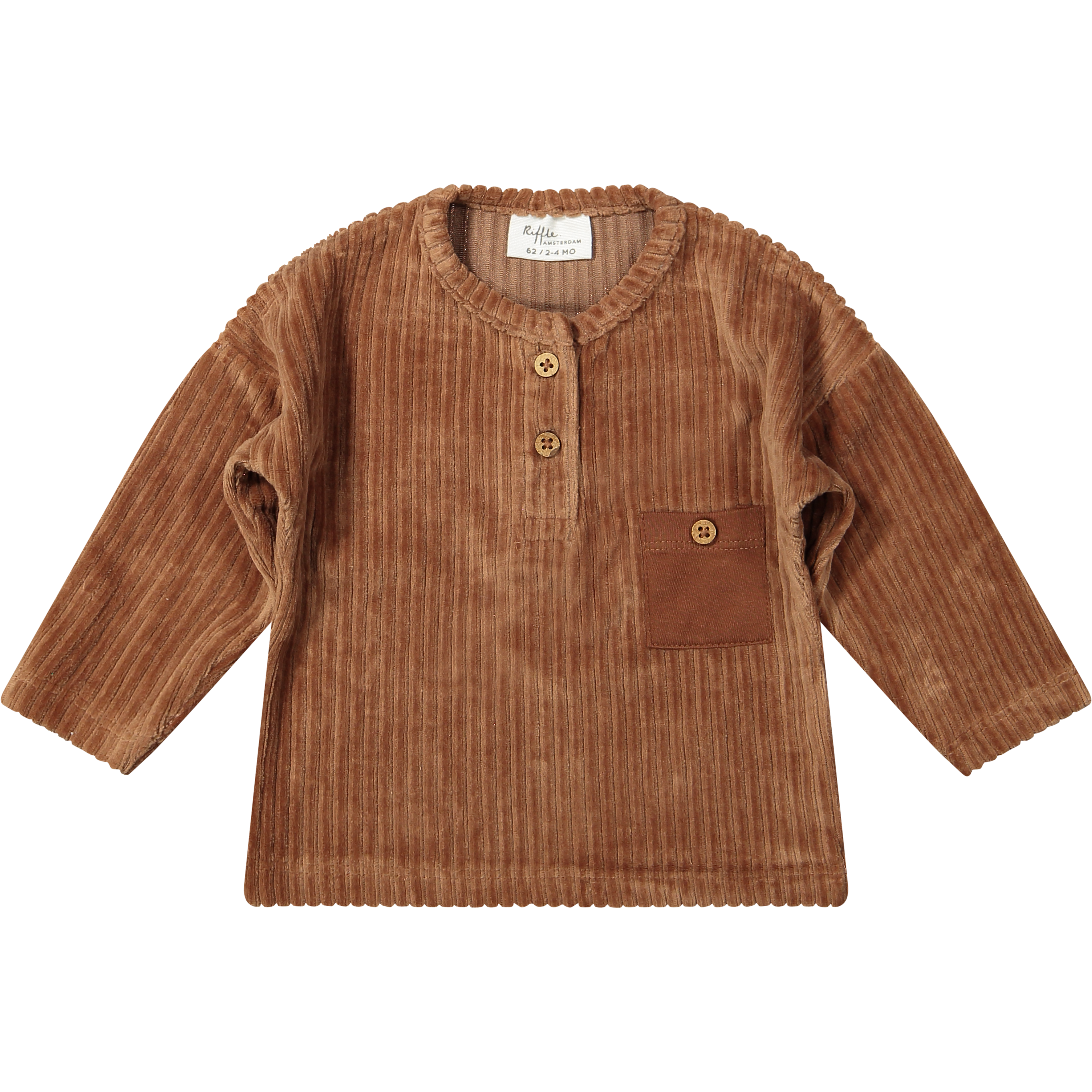 T Shirt Moon Corduroy Rib Brown - Riffle Amsterdam