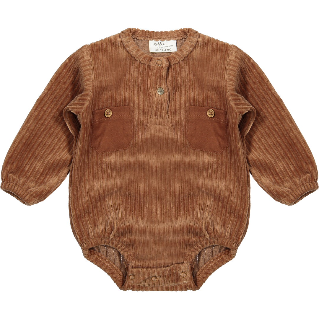 Romper Lewis Corduroy Rib Brown - Riffle Amsterdam