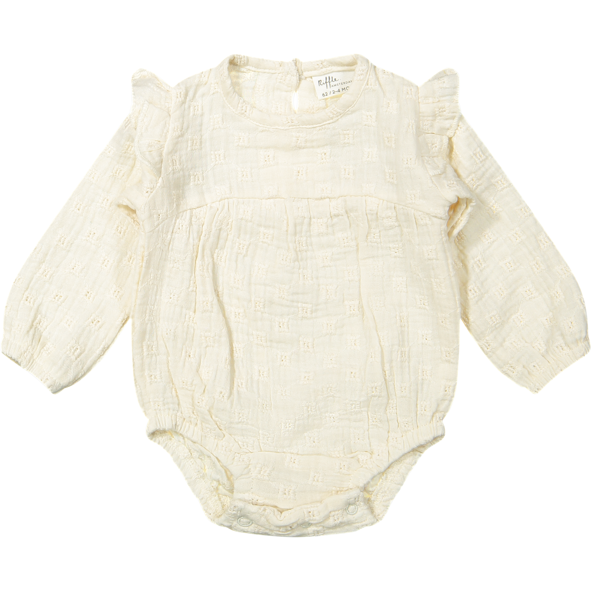 Romper Layla Woven White Embroidery - Riffle Amsterdam