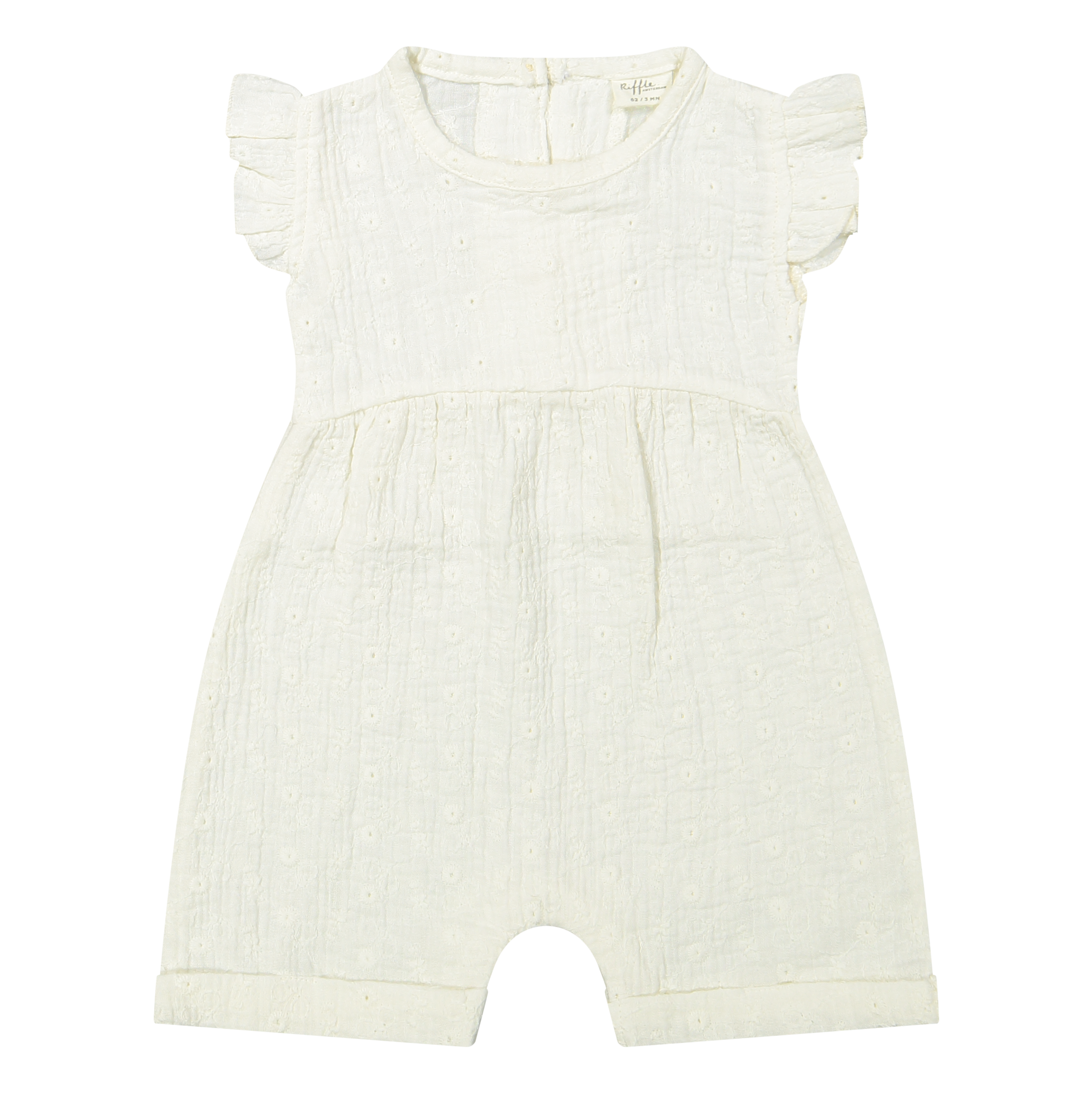 Jumpsuit Ginny Ss - Woven White Embroidery  - Riffle Amsterdam