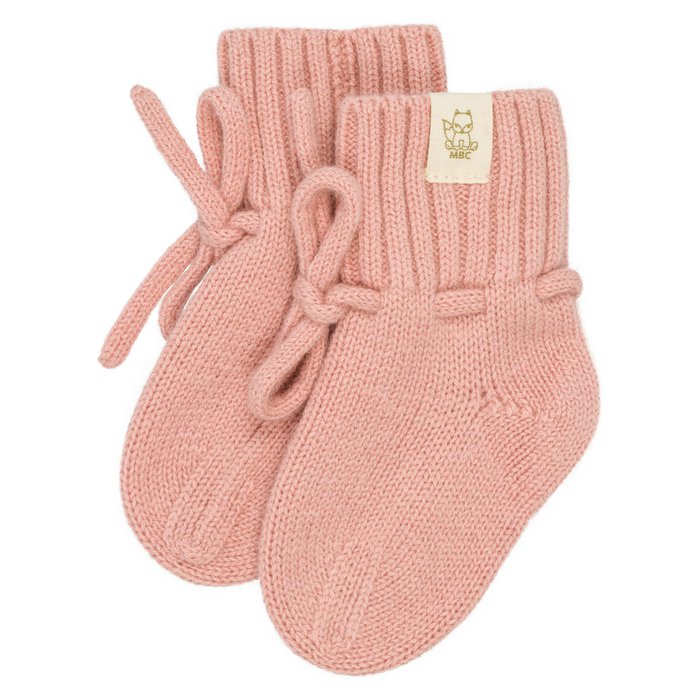 Merino Wol Baby Slofjes - Dusty Pink