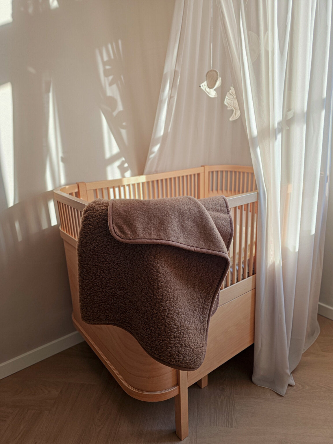 Merino wollen ledikantdeken - Donkerbruin