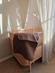 Merino wollen ledikantdeken - Donkerbruin