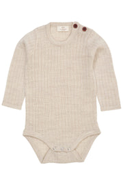Merino wol romper - Pale cream melange