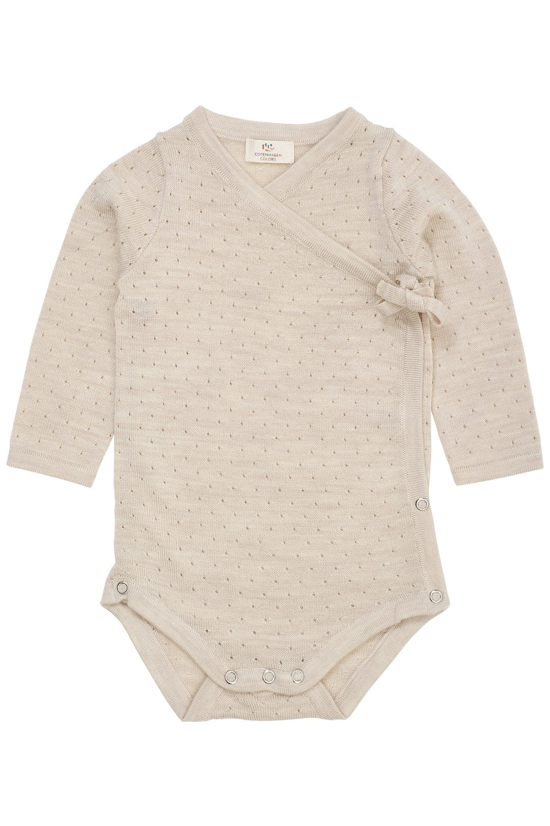 Merino wol overslagromper - Pale cream melange