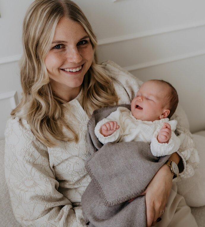 Merino wollen wiegdeken & omslagdeken - Beige - 70X90 CM