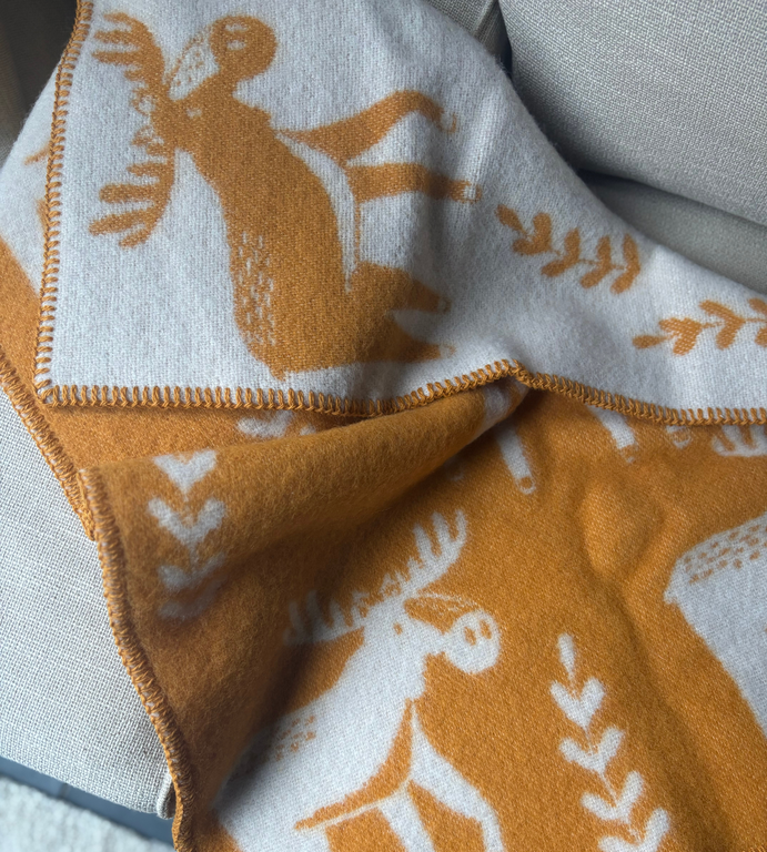 Ledikantdeken - Wol - Eland - Amber