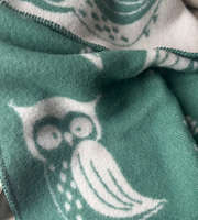 Wiegdeken - Wol - Uil - Bosgroen