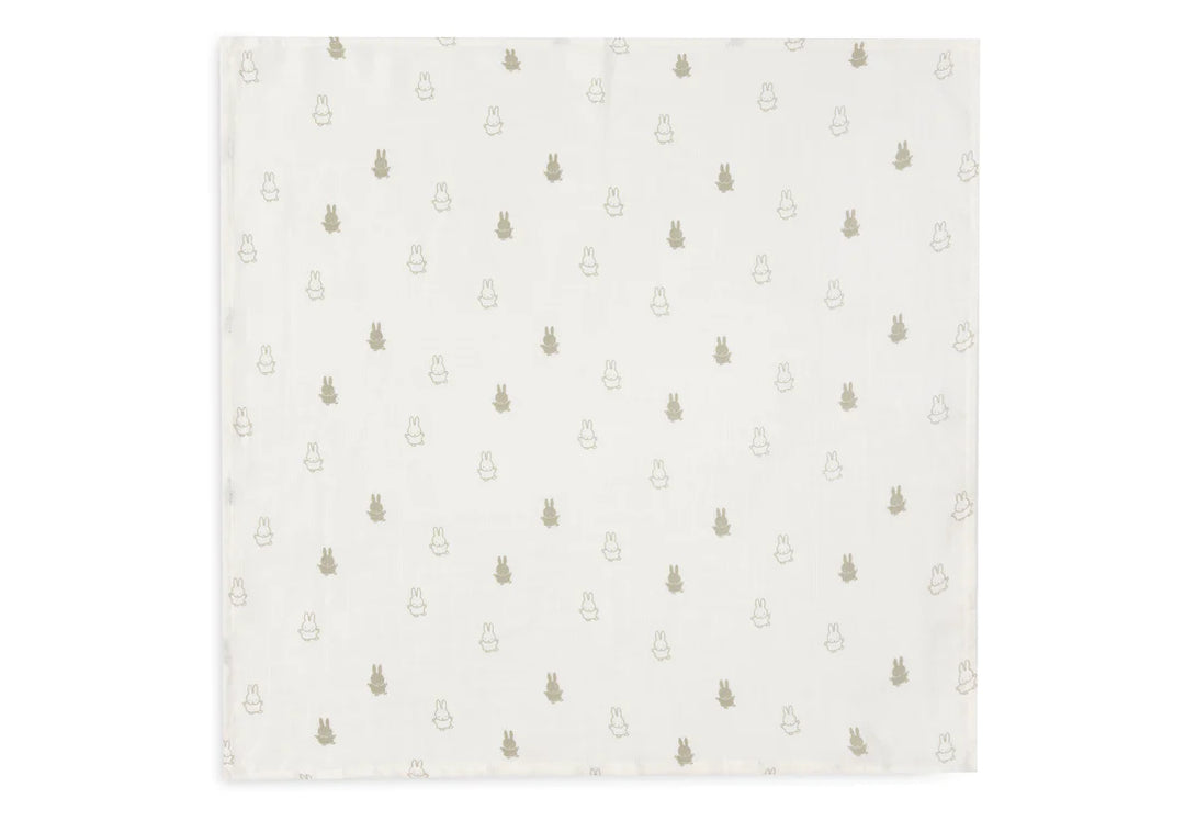 Hydrofiele Doek Small 70x70cm Happy Miffy - Olive Green - 3 Stuks