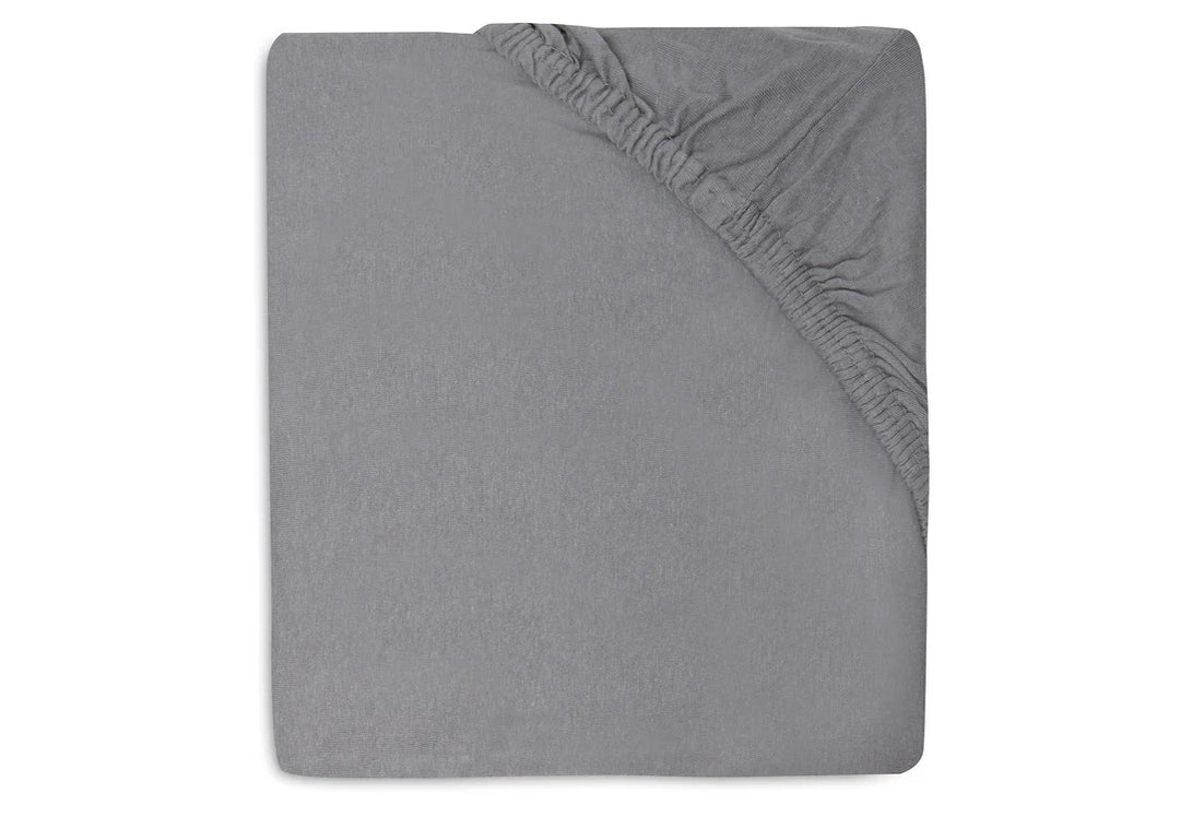 Hoeslaken Ledikant Jersey 60x120cm Soft Grey/Storm Grey (2pack)