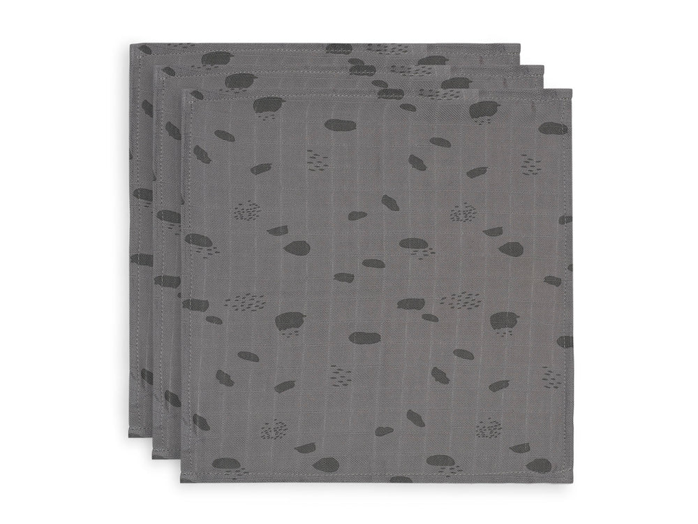 Hydrofiel Monddoekje Spot - Storm Grey - 3 Stuks