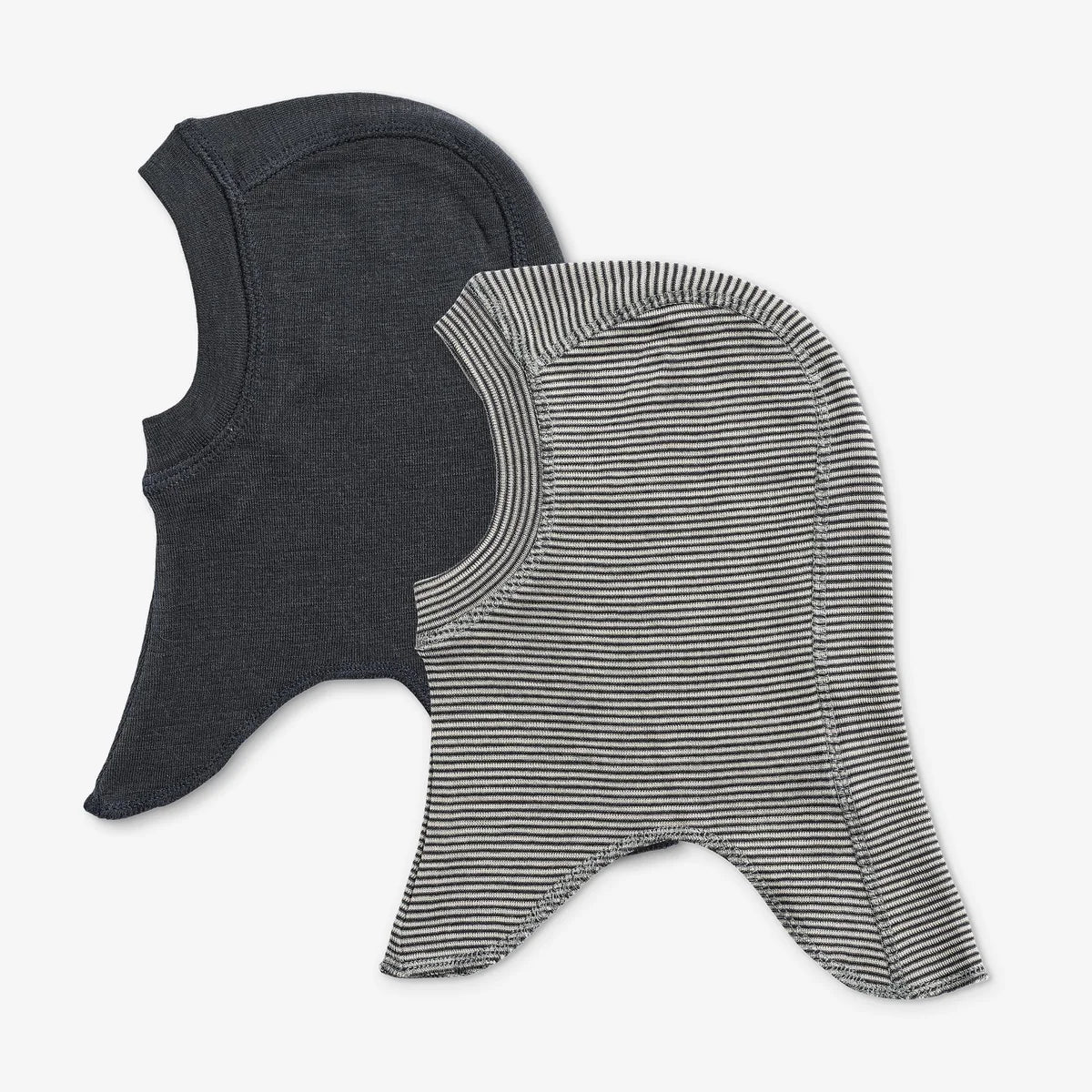 2 wollen Balaclava mutsen- Felix- Marineblauw streep