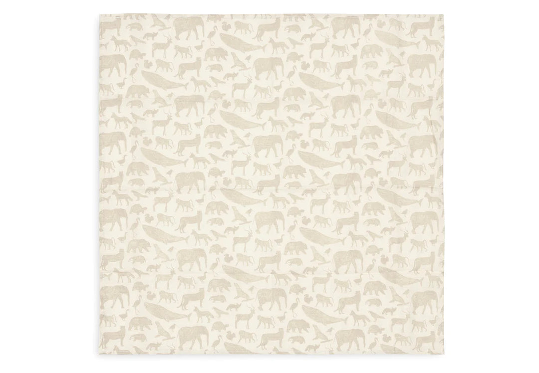 Hydrofiele Doek Small 70x70cm Animals - Nougat - 3 Stuks