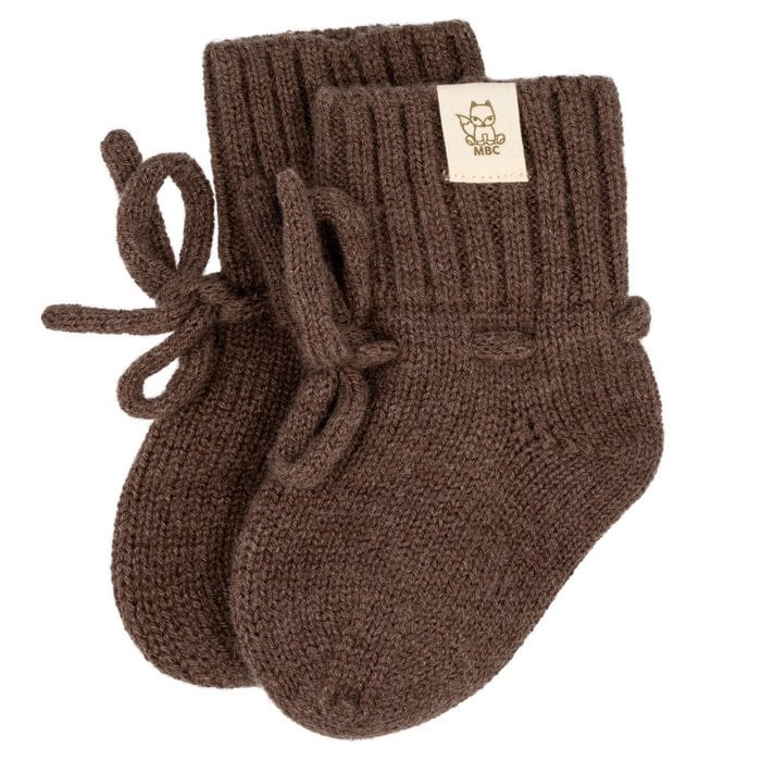 Merino Wol Baby Slofjes - Mokka