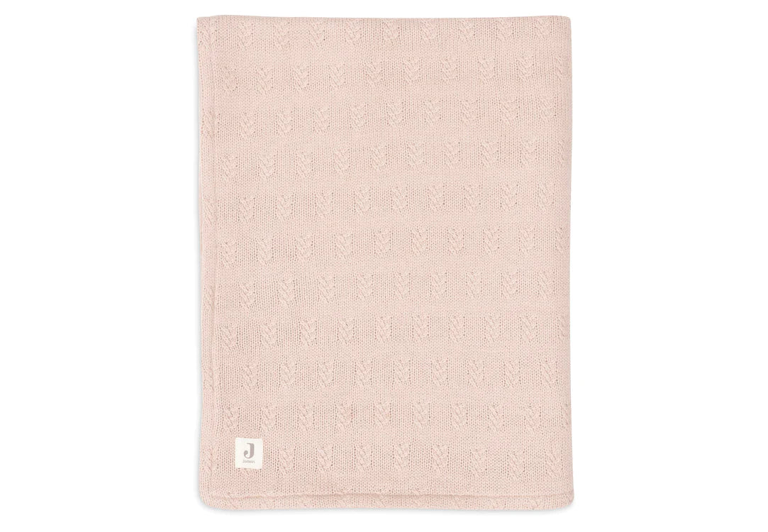 Deken Ledikant 100x150cm Grain Knit - Wild Rose/Velour