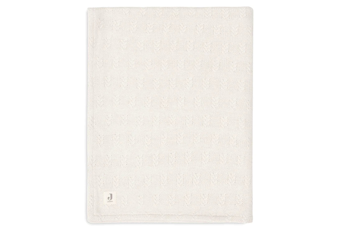 Deken Ledikant 100x150cm Grain Knit - Oatmeal/Velour