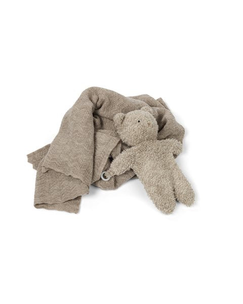 Knuffeldoek boucle merino wol- Nature