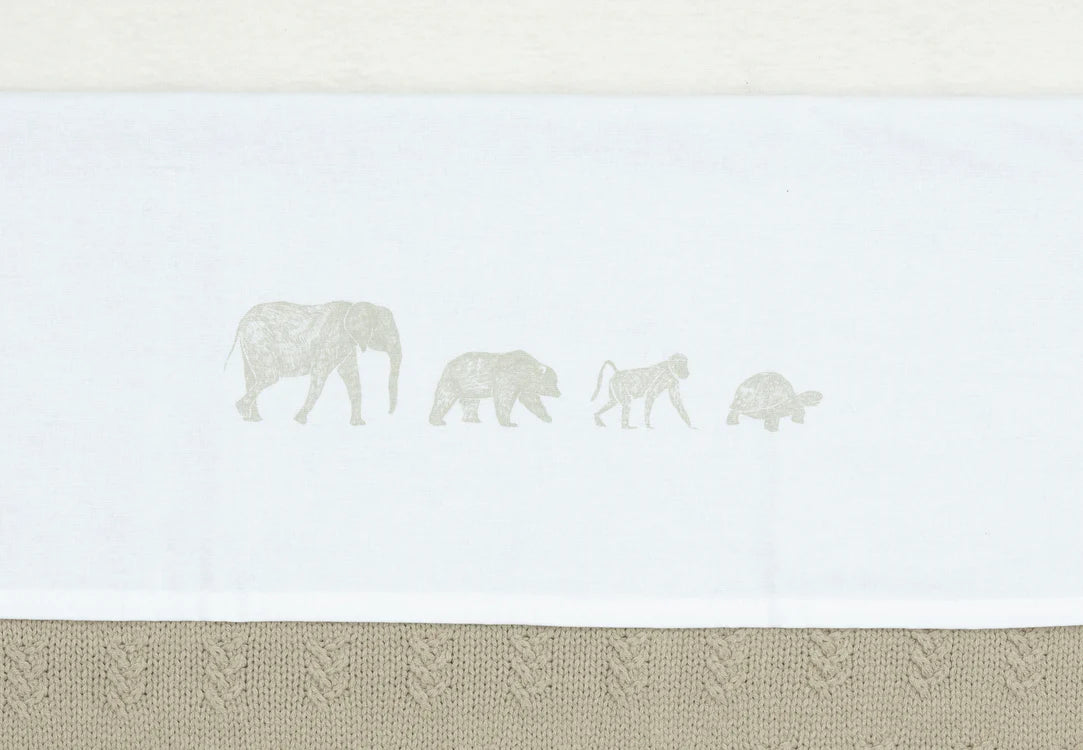 Laken Wieg 75x100cm Animals - Olive Green