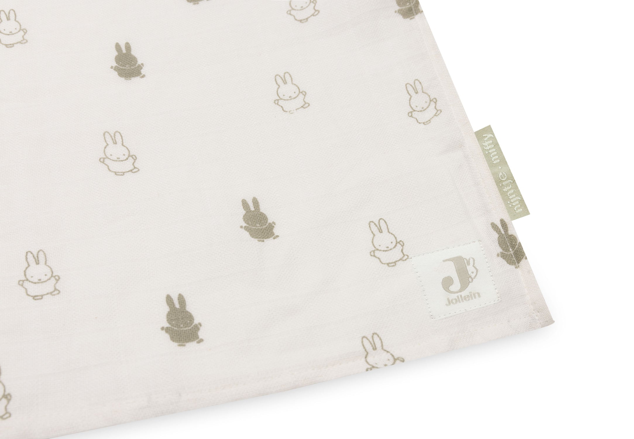 Hydrofiele Doek Large 115x115cm Happy Miffy - Olive Green - 2 Stuks