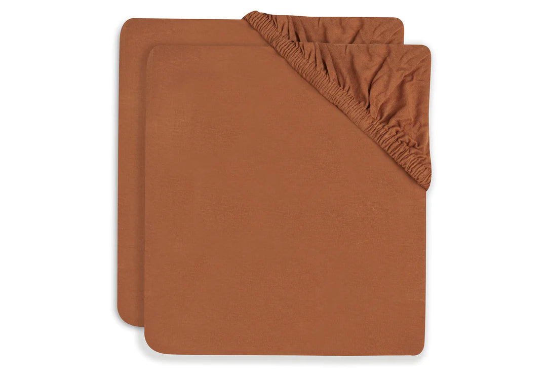 Hoeslaken Wieg Jersey 40/50x80/90cm - Caramel - 2 Stuks