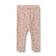 Wollen legging- lila bloemen