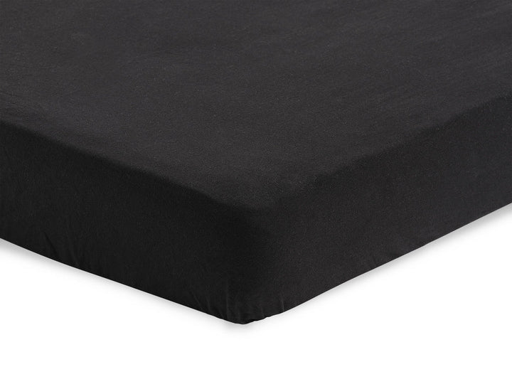 Hoeslaken Ledikant Jersey 60x120cm Black