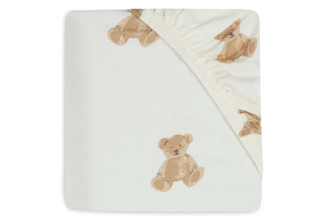 Hoeslaken Ledikant Jersey 60x120cm Teddy bear