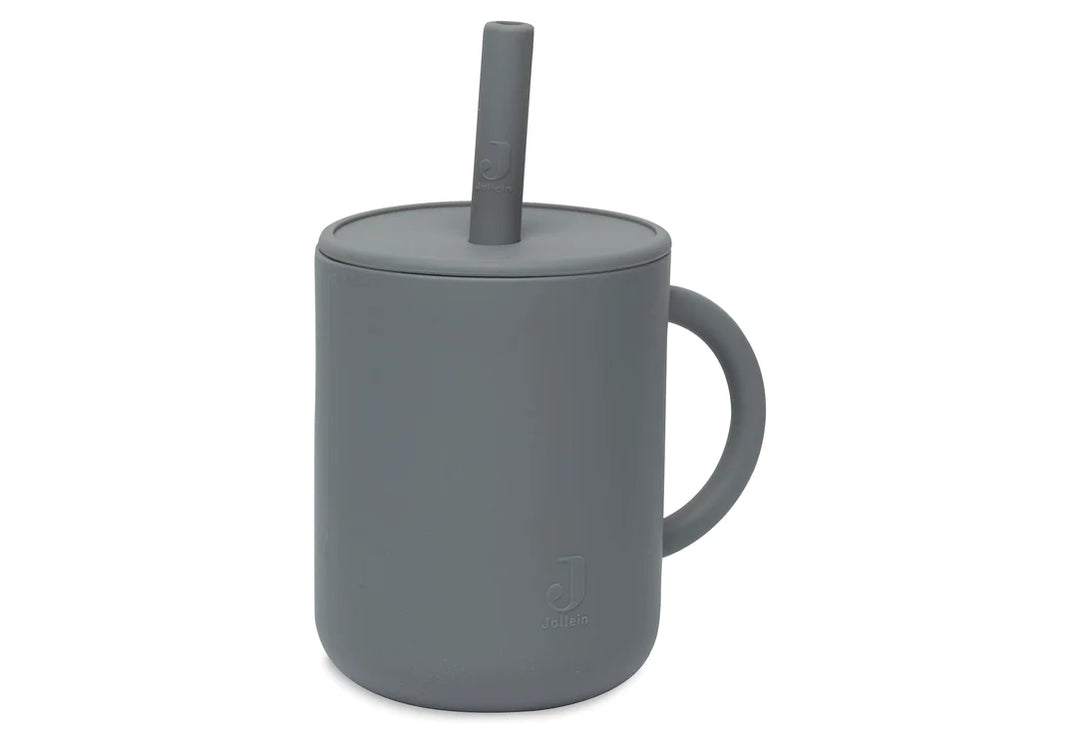 Drinkbeker Met Rietje Siliconen - Storm Grey