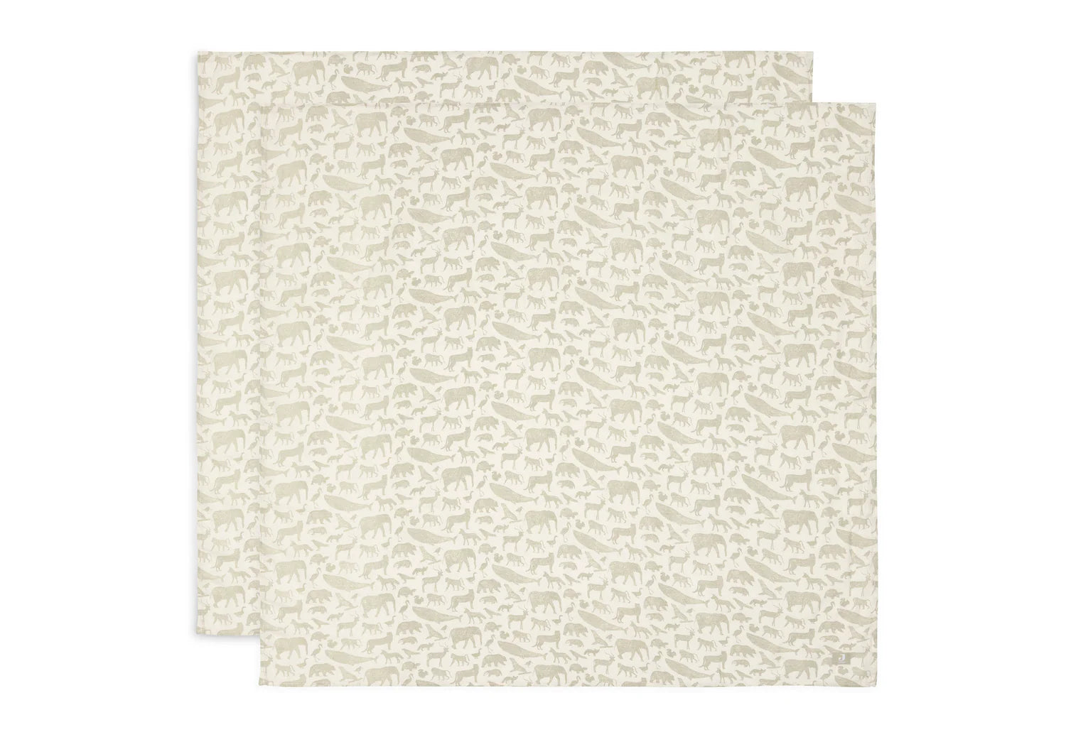 Hydrofiele Doek Large 115x115cm Animals - Nougat - 2 Stuks