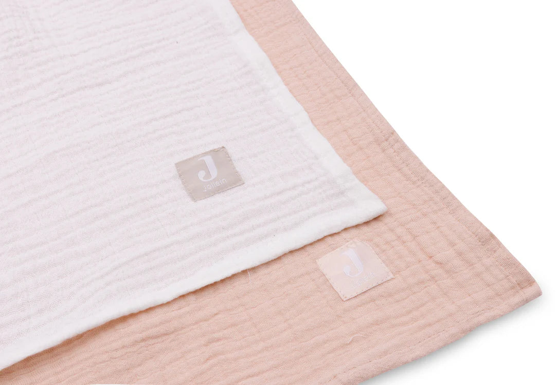 Hydrofiele Doek Large 115x115cm - Wild Rose/Ivory - 2 Stuks