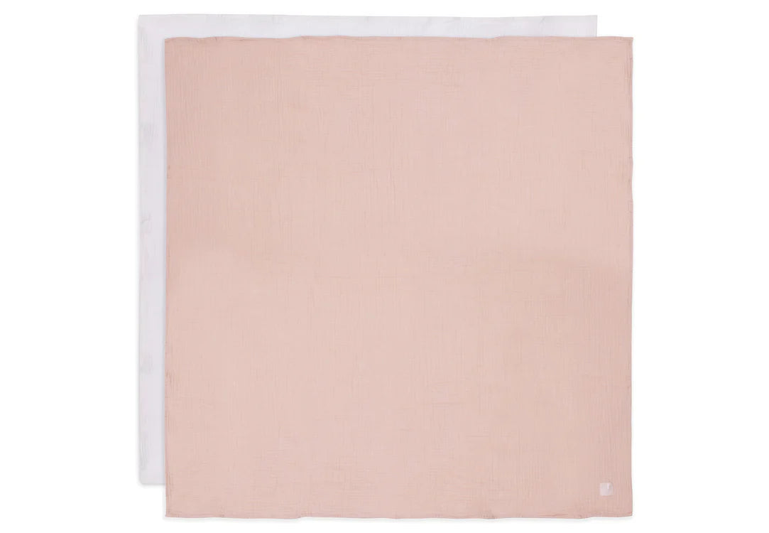 Hydrofiele Doek Large 115x115cm - Wild Rose/Ivory - 2 Stuks