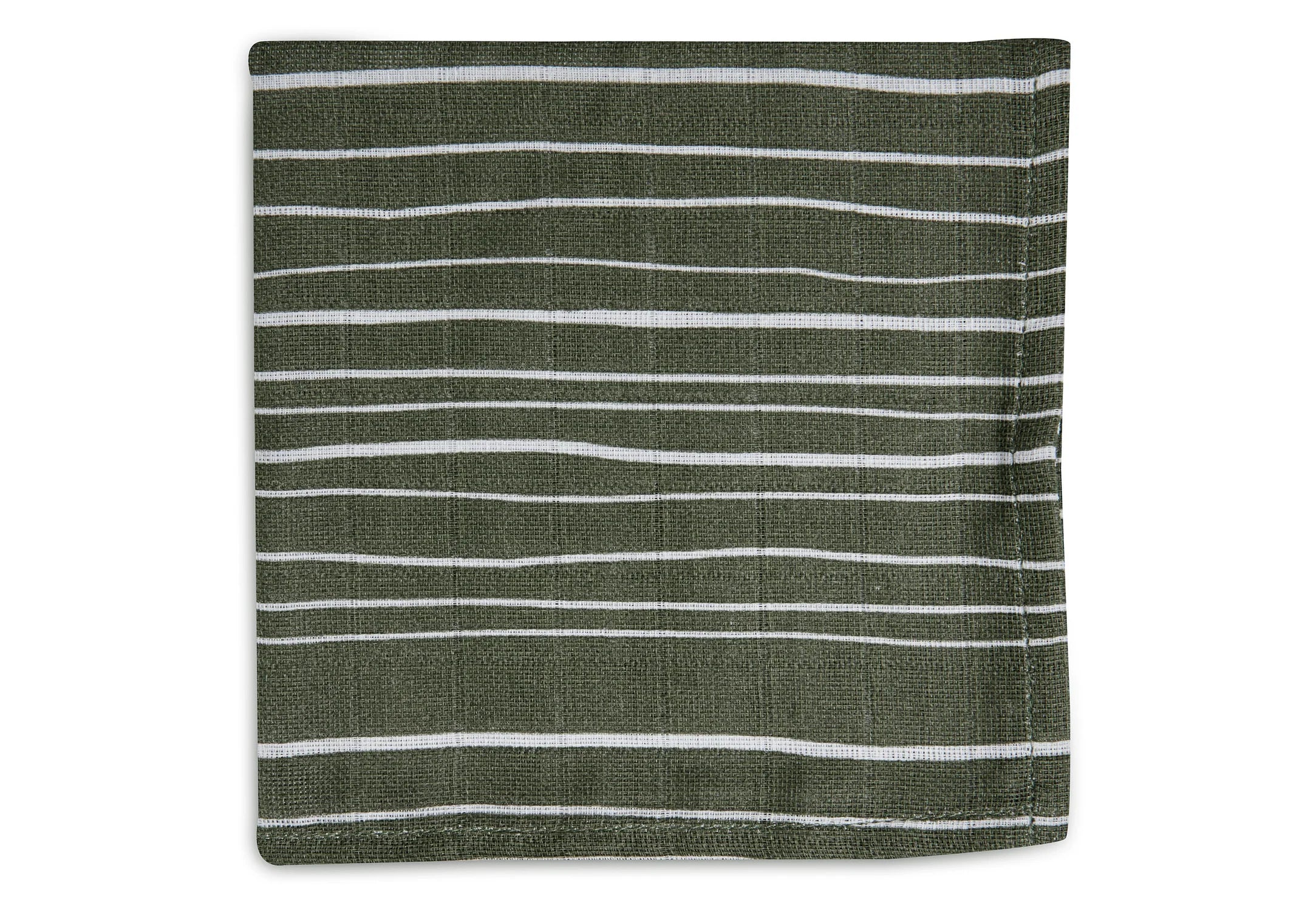 Monddoekje Hydrofiel Stripe & Olive - Leaf Green - GOTS - 2 Stuks