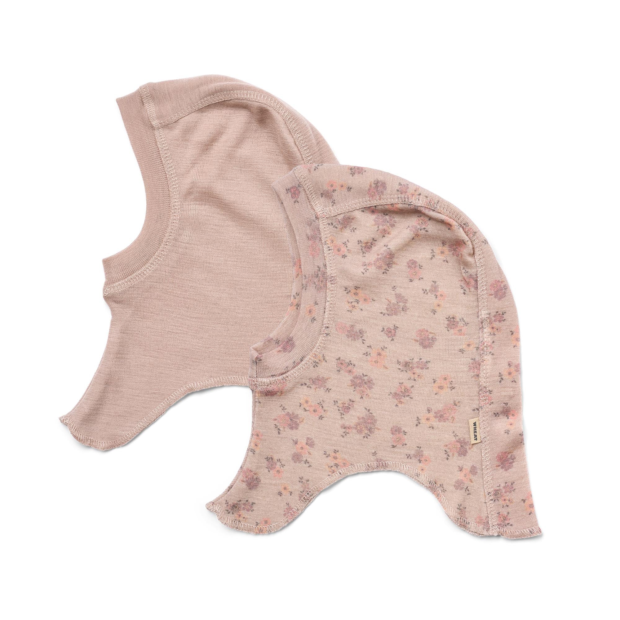 2 wollen bacalava musten- Lila bloemen
