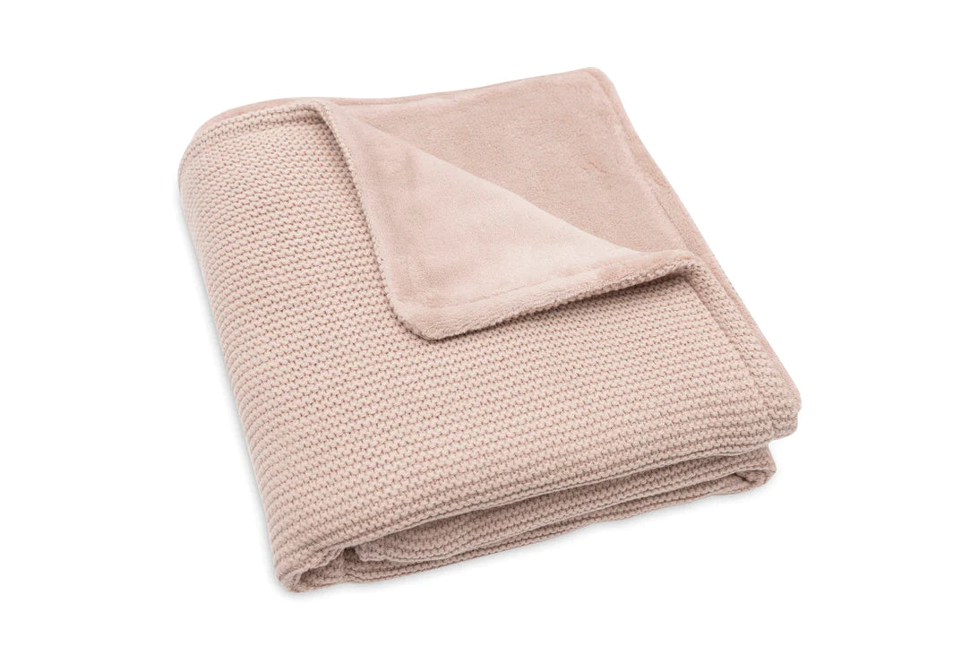 Deken Wieg 75x100cm Basic Knit - Wild Rose/Fleece