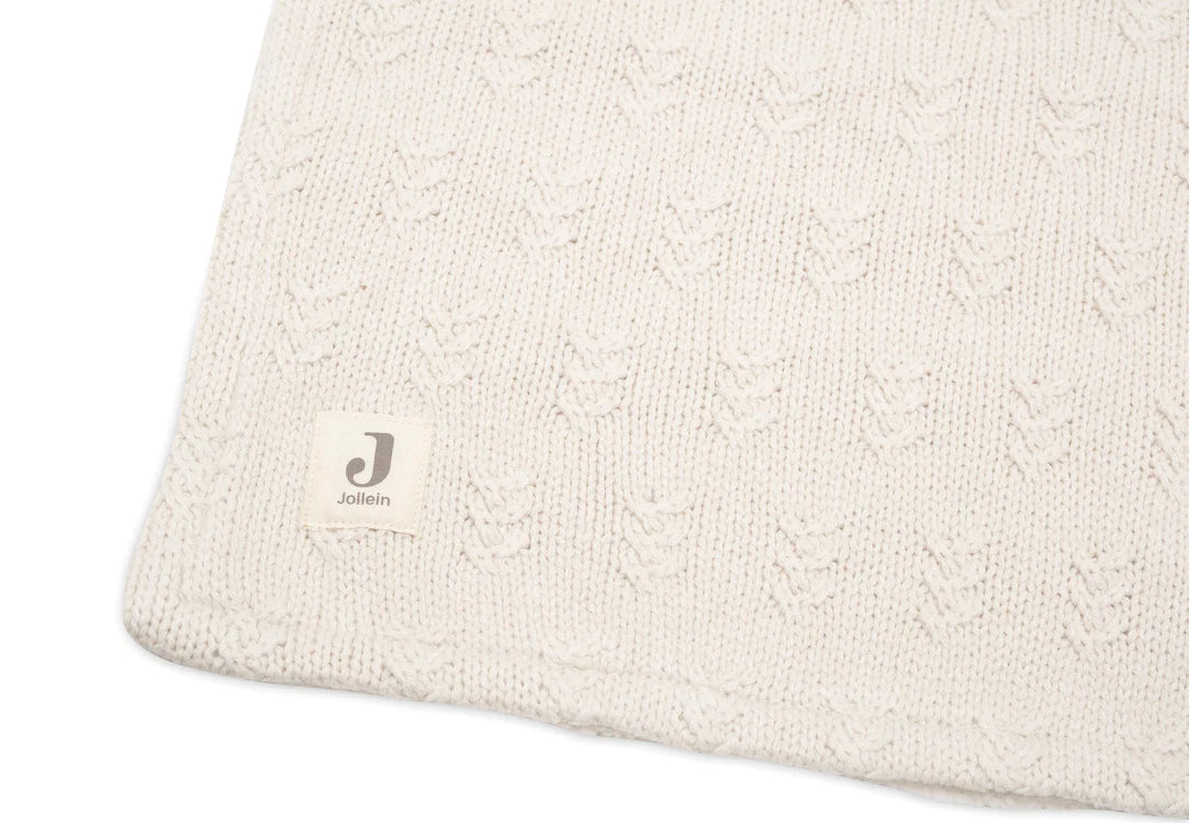 Deken Wieg 75x100cm Grain Knit - Oatmeal/Velour