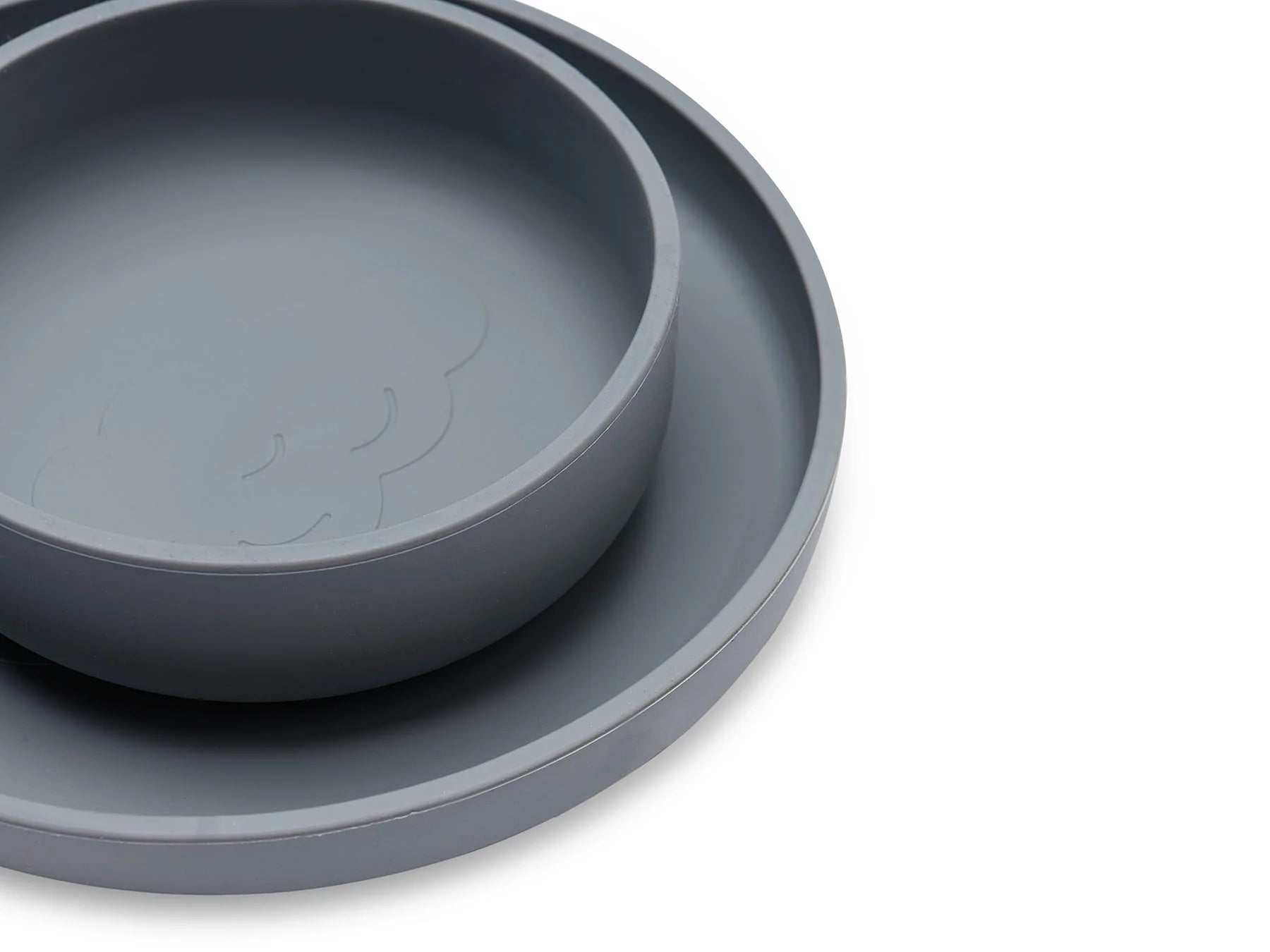 Kinderserviesset Siliconen 4-delig - Storm Grey