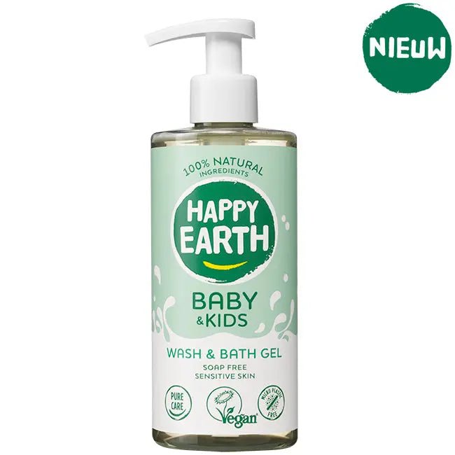 HAPPY EARTH Baby & Kids 100% Natuurlijke Crème Olie Wasgel Baby & Kids