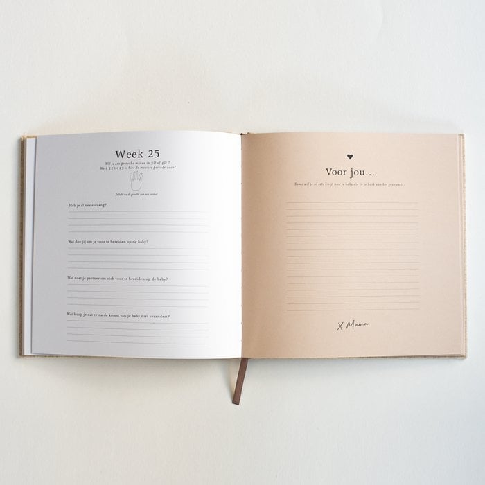 Zwangerschapsinvulboek - Linnen look
