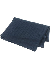 Wiegdeken visgraat motief - Navy
