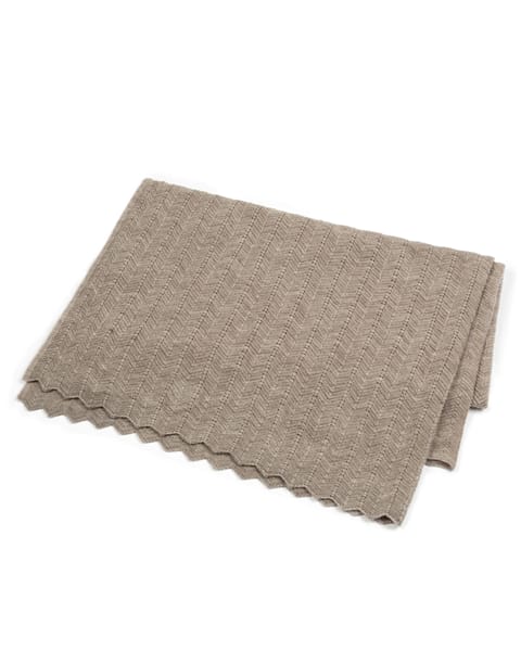 Wiegdeken visgraat motief - Merino wol - Nature