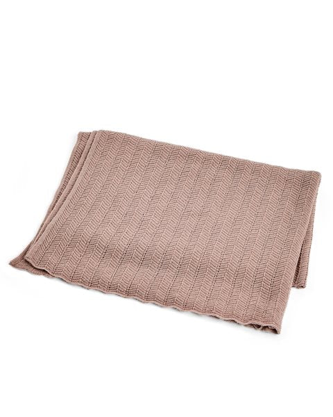 Wiegdeken visgraat motief - Merino wol - Soft powder